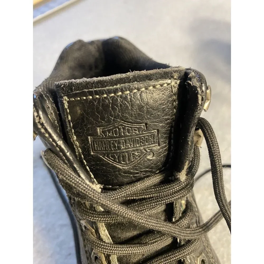 Harley Davidson Womens Tyler Chukka Ankle Boots D84280 Black Leather Size 6-1/2M